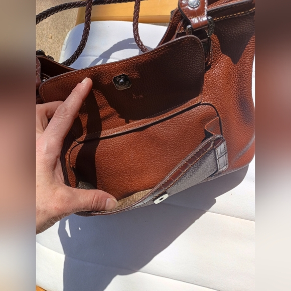 Vintage MC Marc Chantal Brown Leather Shoulder Tote Bag - Picture 6 of 7